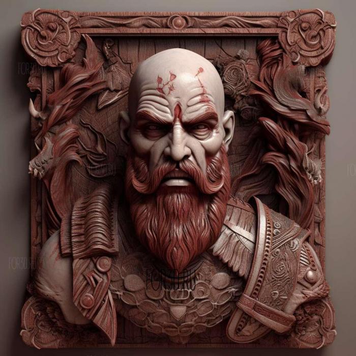 Kratos from God of War 2 stl model for CNC