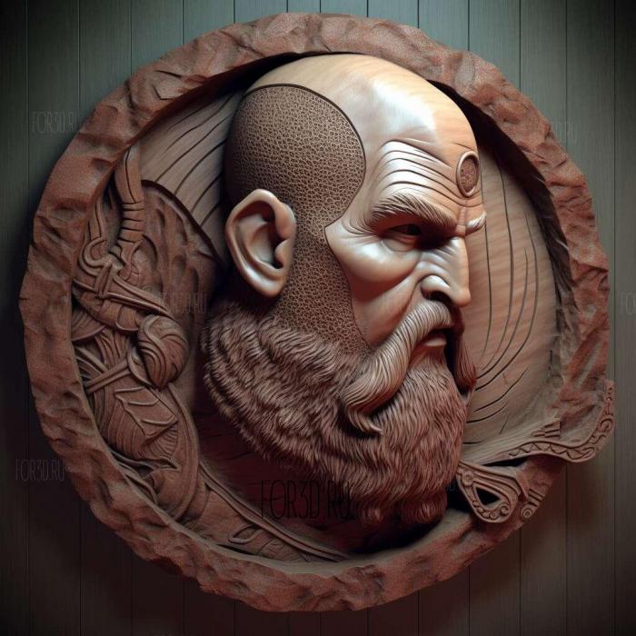 Kratos from God of War 3 stl model for CNC