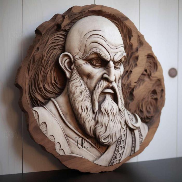 Kratos from God of War 4 stl model for CNC