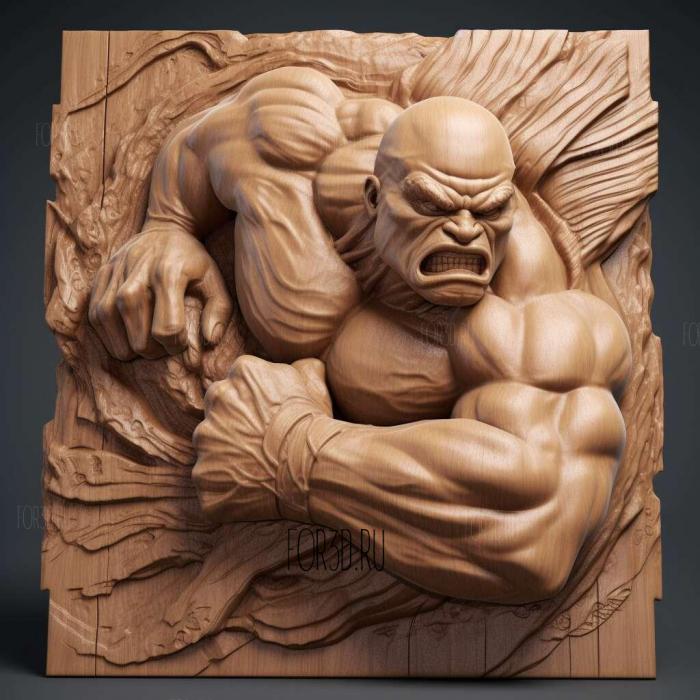 Street Fighter V Sagat 1 stl model for CNC
