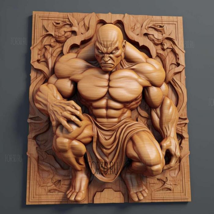 Street Fighter V Sagat 2 stl model for CNC