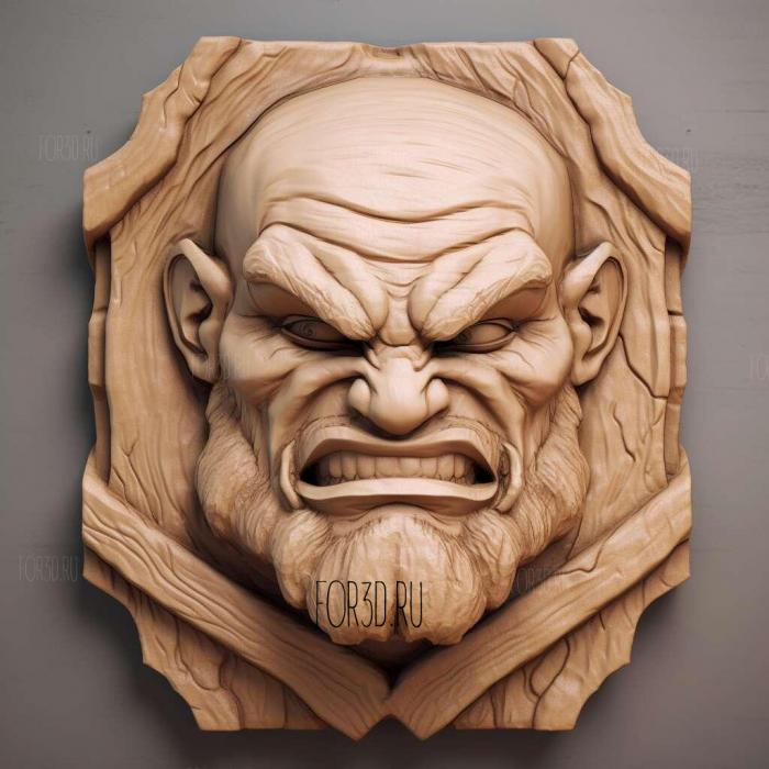 Street Fighter V Sagat 3 stl model for CNC