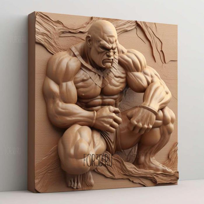 Street Fighter V Sagat 4 stl model for CNC