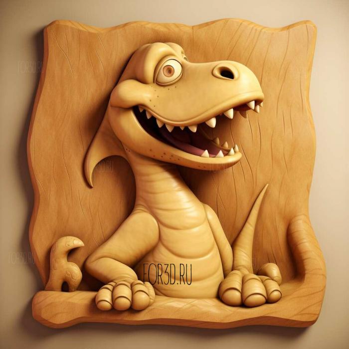 Gertie the Dinosaur cartoon 3 stl model for CNC