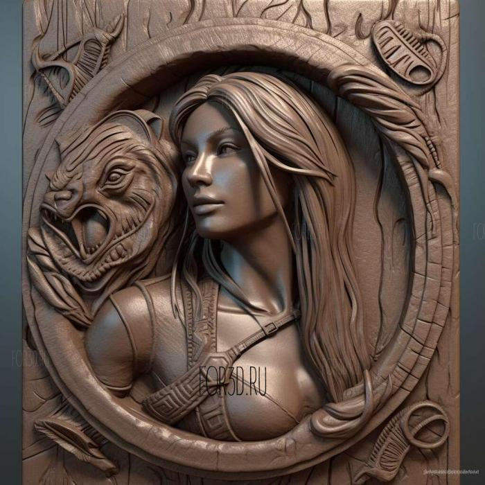 Lara Croft from Tomb Raider 1 stl model for CNC