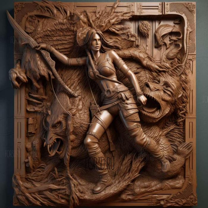 Lara Croft from Tomb Raider 2 stl model for CNC