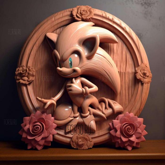 st Amy Rose from Sonic the Hedgehog 1 stl model for CNC
