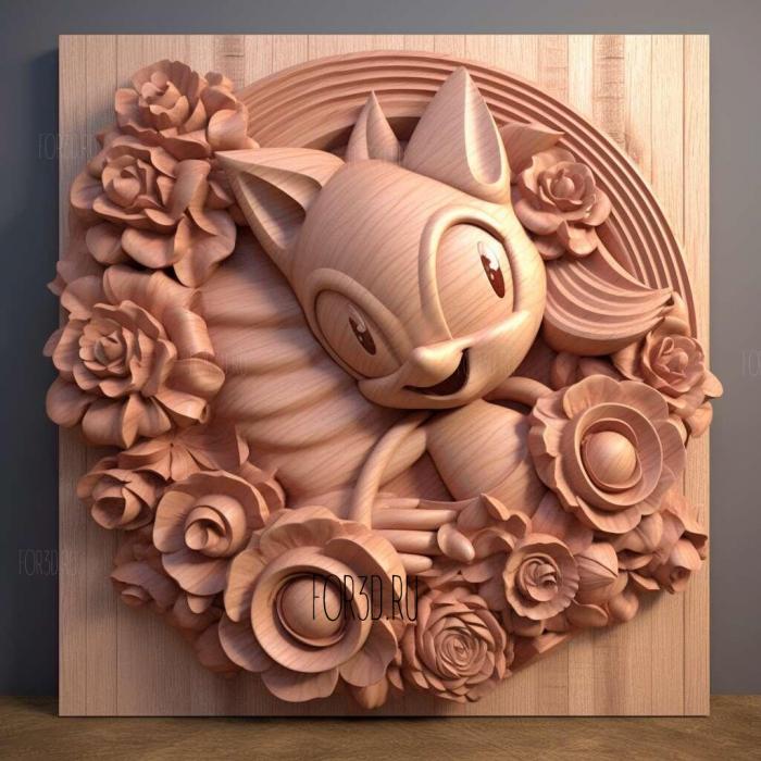 st Amy Rose from Sonic the Hedgehog 2 stl model for CNC