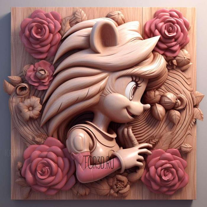 st Amy Rose from Sonic the Hedgehog 4 stl model for CNC