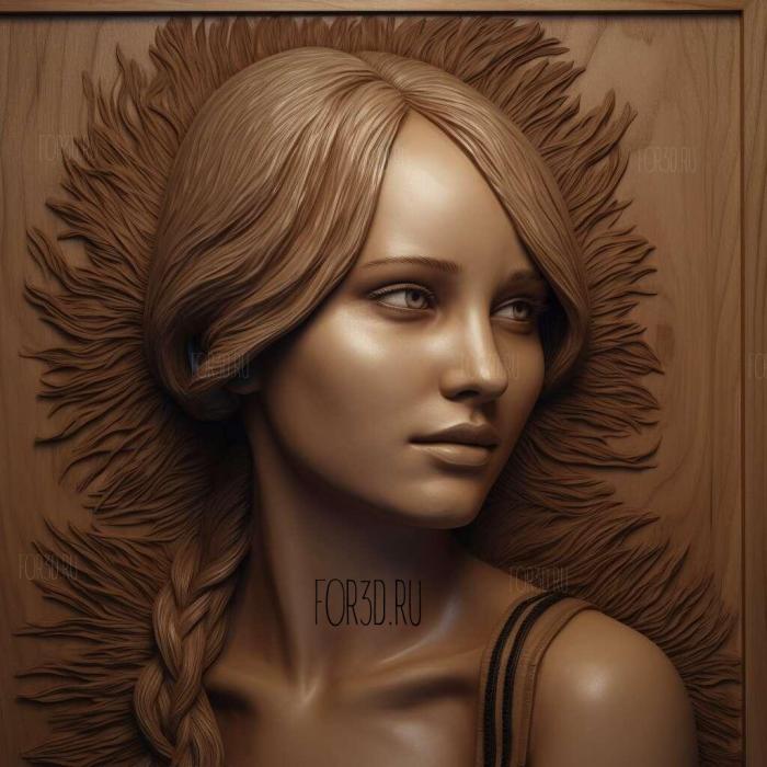 Jennifer Lawrence 1 stl model for CNC