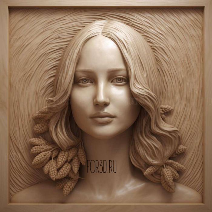 Jennifer Lawrence 3 stl model for CNC