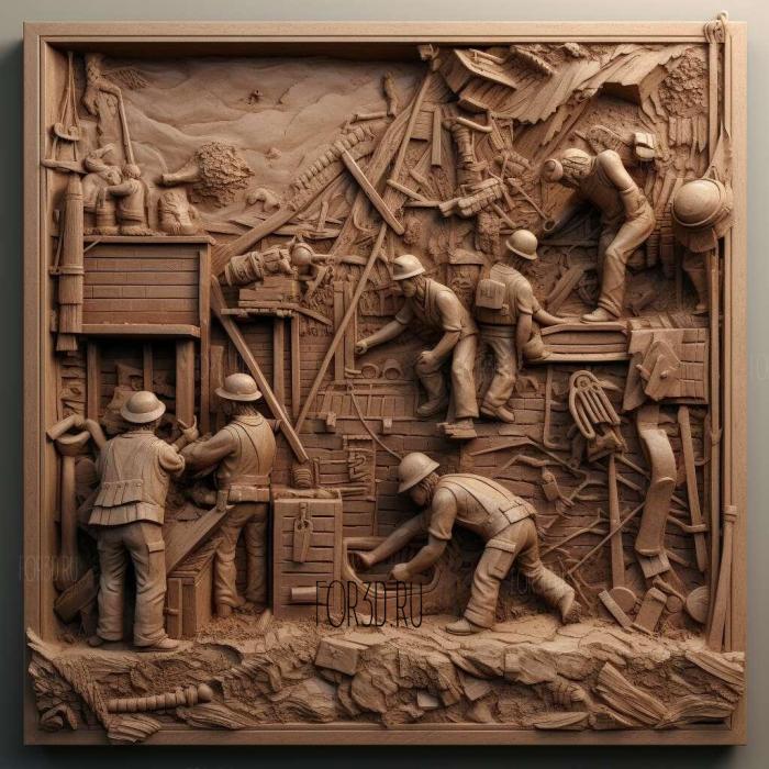 Men at Work TV series 3 stl model for CNC