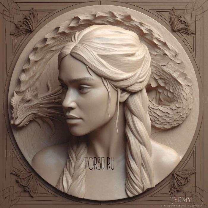 Daenerys Targaryen 3 3d stl модель для ЧПУ