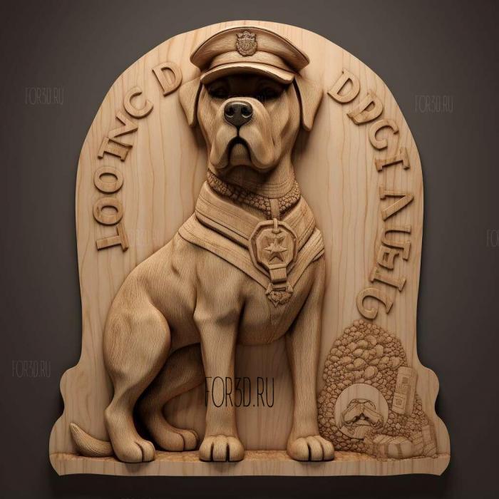 Canadian Dog Police cartoon 1 stl model for CNC