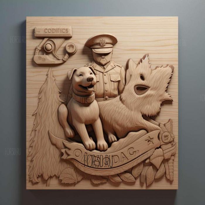 Canadian Dog Police cartoon 2 stl model for CNC