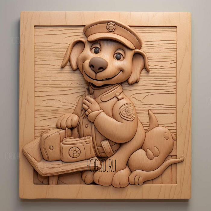 Canadian Dog Police cartoon 3 stl model for CNC