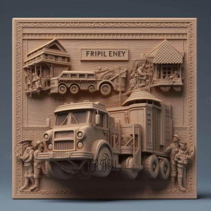 Finley the Fire Engine TV series 4 stl model for CNC