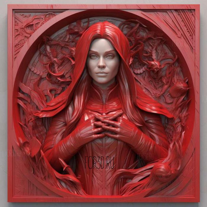 Scarlet Witch Marvel Universe 4 3d stl модель для ЧПУ