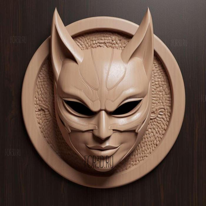 Catwoman in mask 1 stl model for CNC