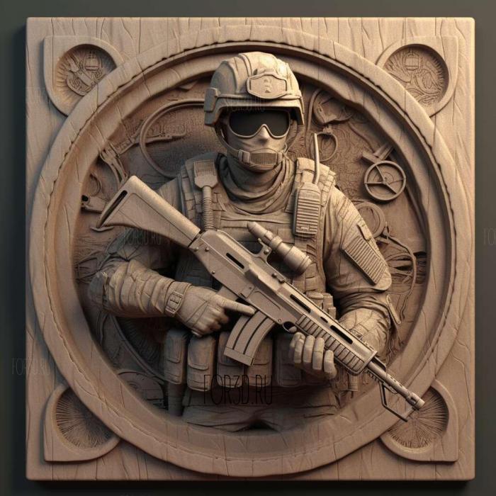 Call of Duty FineHour 2 stl model for CNC