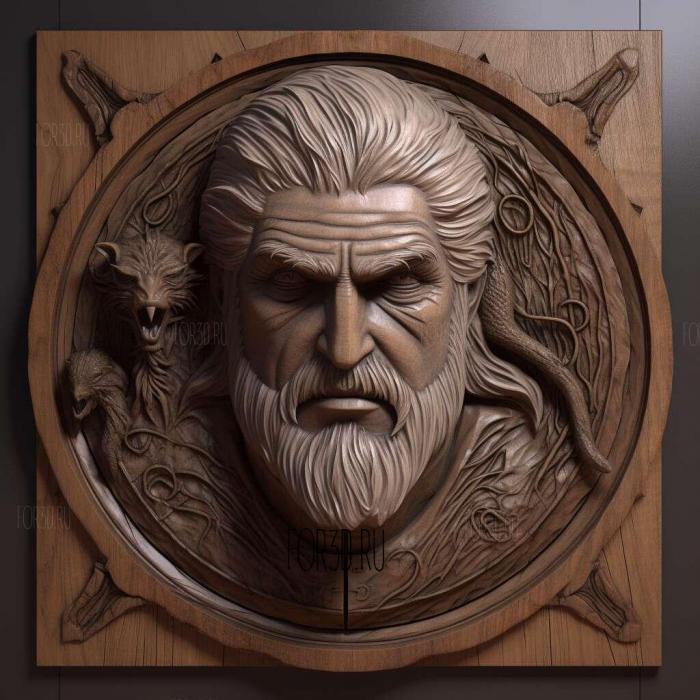 Geralt The Witcher 1 stl model for CNC