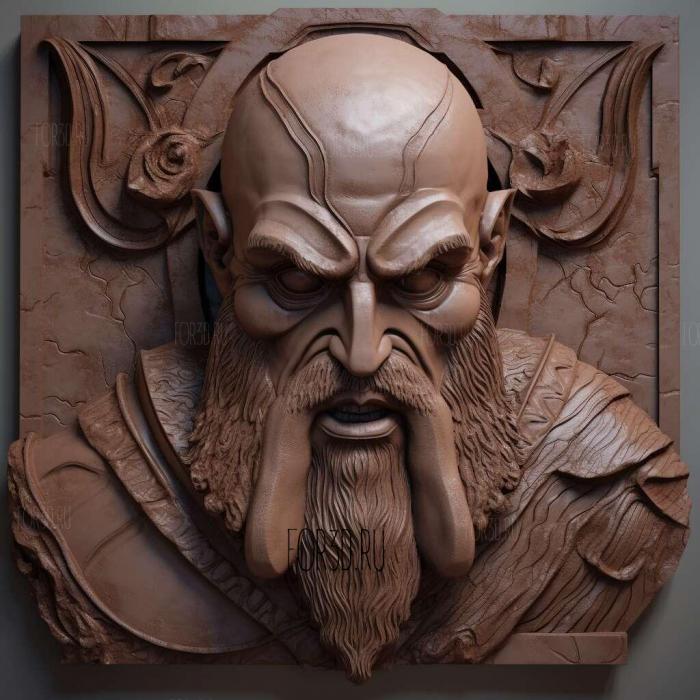 Kratos God of War series 3 stl model for CNC