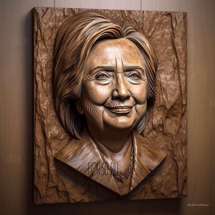Hillary Clinton portrait 2 stl model for CNC