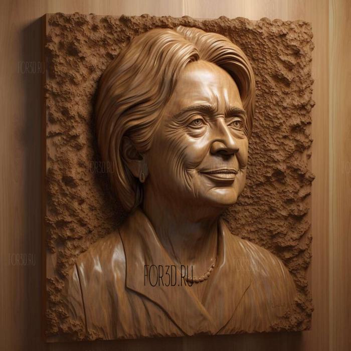 Hillary Clinton portrait 3 stl model for CNC