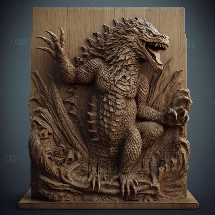 godzilla 3d model 1 stl model for CNC