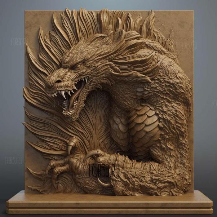 godzilla 3d model 2 stl model for CNC