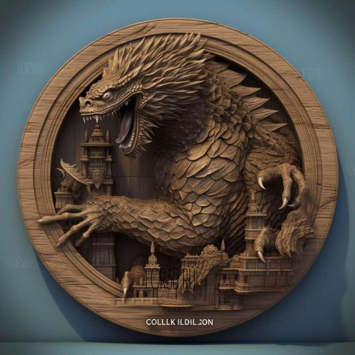 godzilla 3d model 3 stl model for CNC