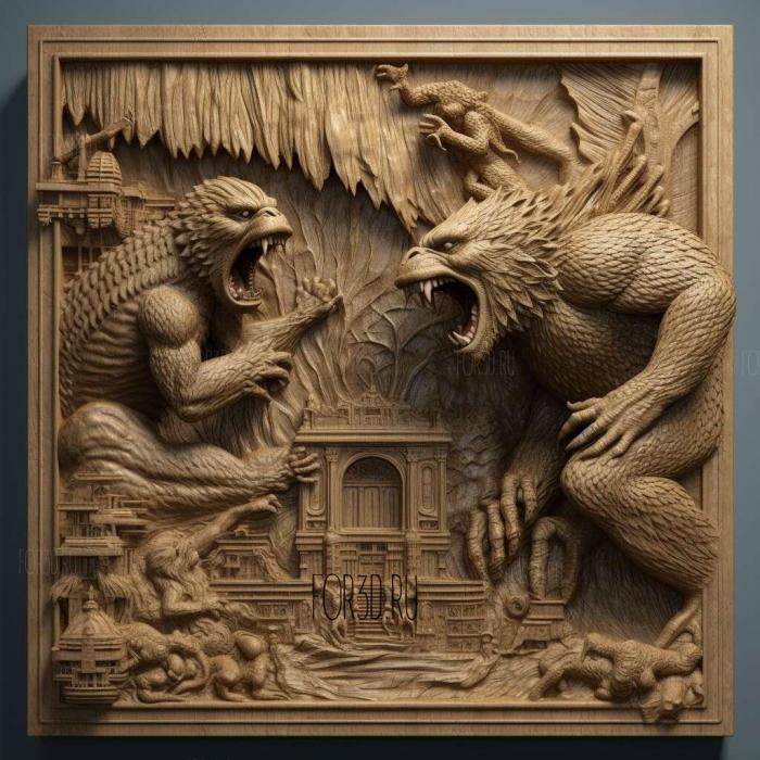 Godzilla vs Kong movie 1 stl model for CNC