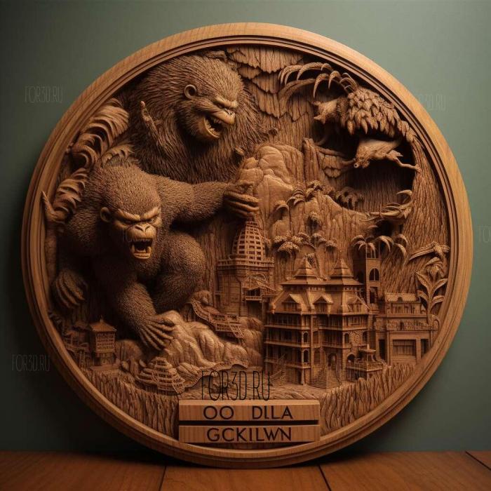 Godzilla vs Kong movie 2 stl model for CNC