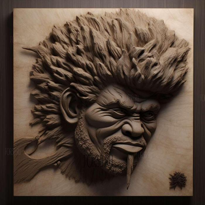 Afro Samurai series 3 stl model for CNC