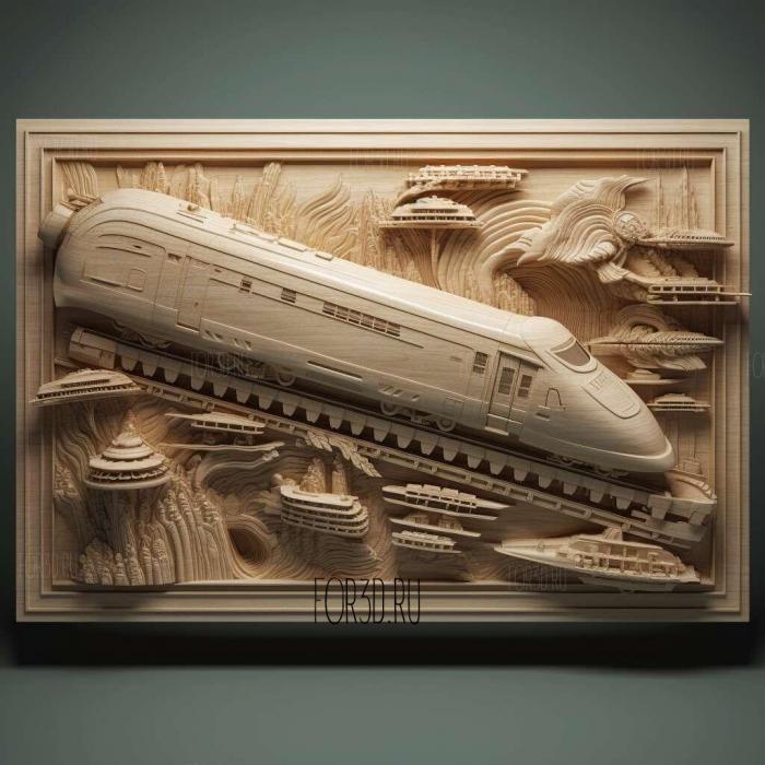 Bullet Train movie 3 stl model for CNC