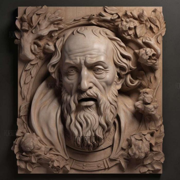 King Lear William Shakespeare 1608 3 stl model for CNC