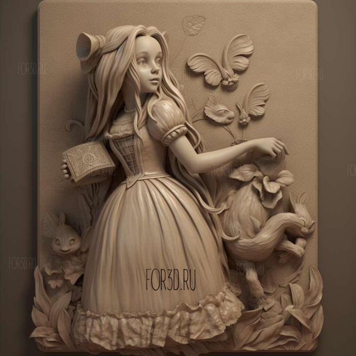 st Alice from Alice Wonderland 1 stl model for CNC