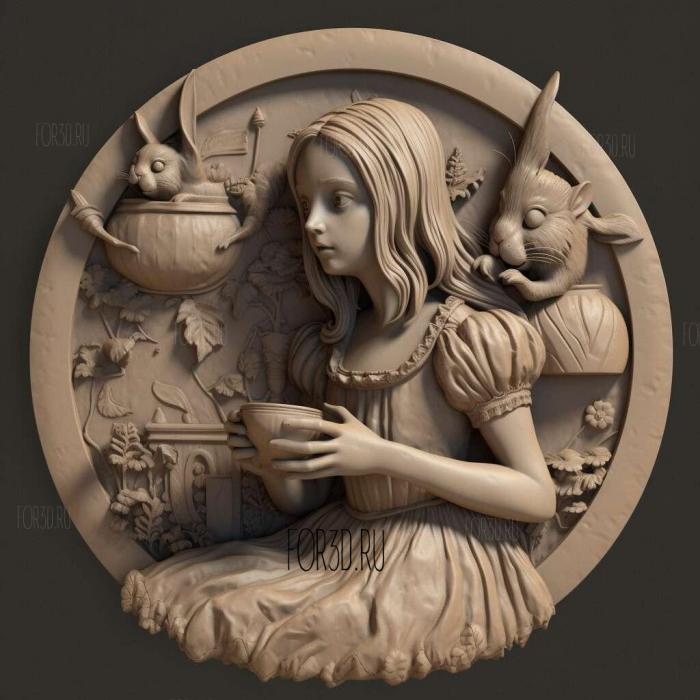 st Alice from Alice Wonderland 2 stl model for CNC