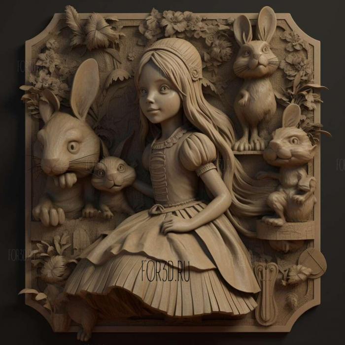 Алиса из Страны чудес Алисы 3 3d stl модель для ЧПУ
