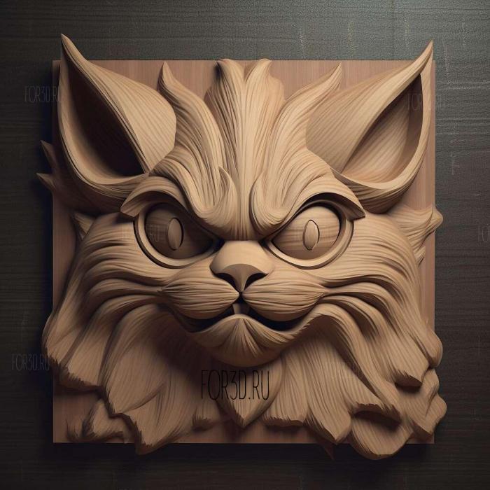 Meow from Pokemon 2 stl model for CNC