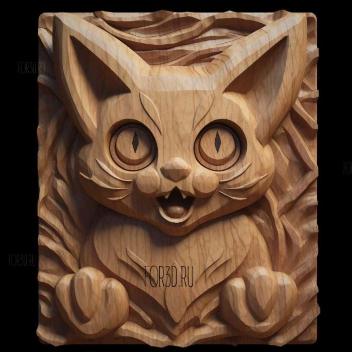 Meow from Pokemon 4 stl model for CNC