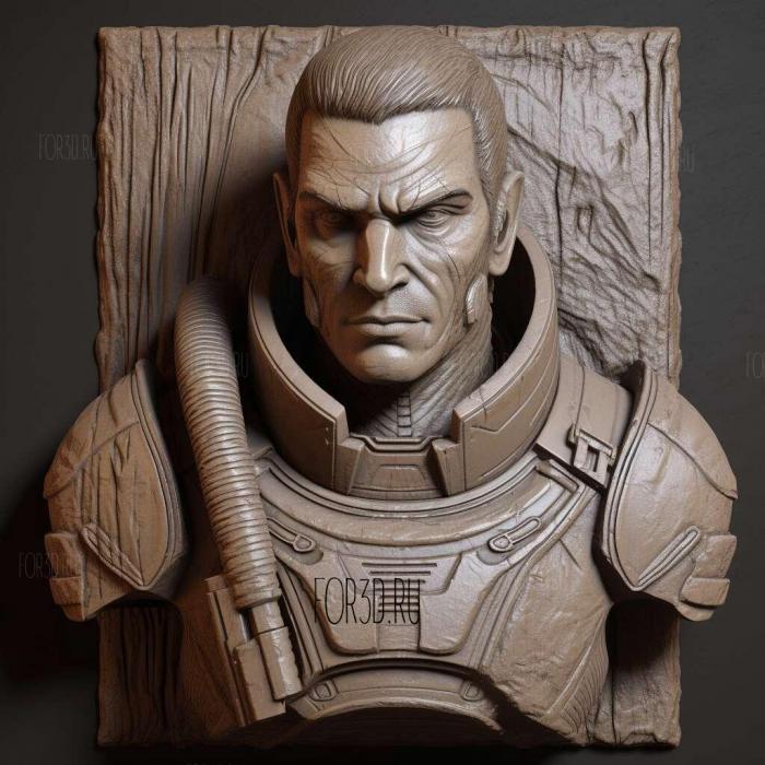 Shepard from Mass Effect 3 stl model for CNC