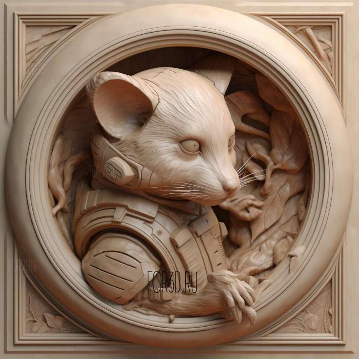 Red haired Dormouse Marvel Universe 2 stl model for CNC