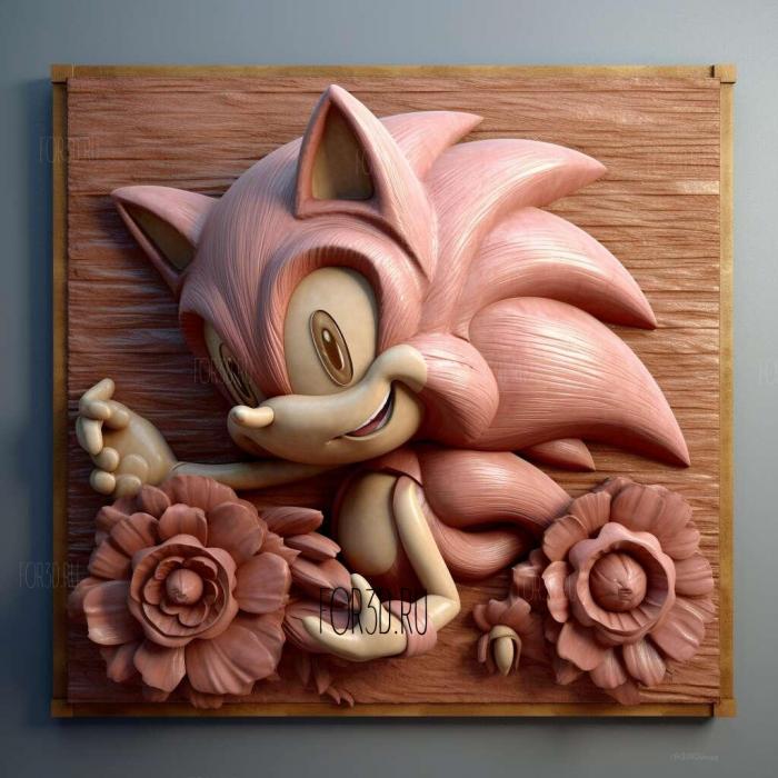 Amy Rose from Sonic the Hedgehog 1 stl model for CNC