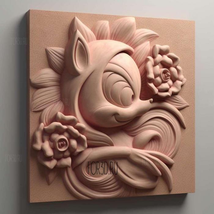 Amy Rose from Sonic the Hedgehog 2 stl model for CNC
