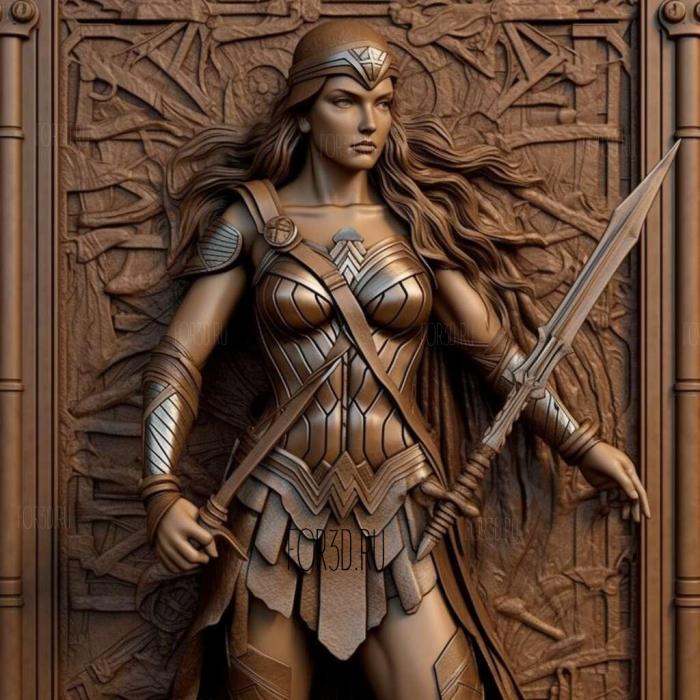 stl Wonder Woman with sword 4