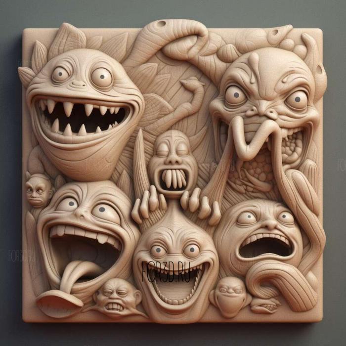 Monsters vsAliens 3 stl model for CNC