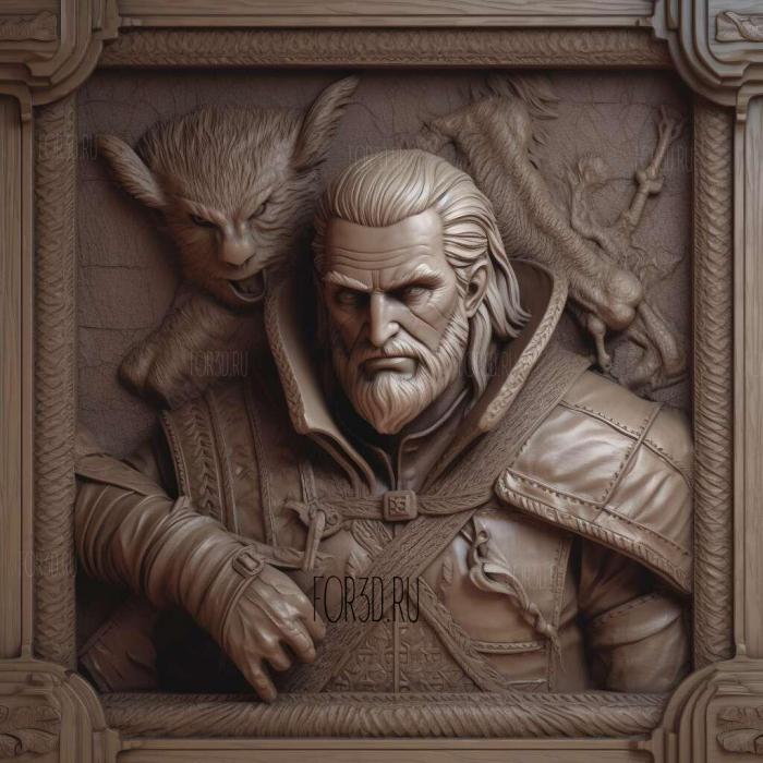 Geralt of Rivia from The Witcher 4 stl model for CNC