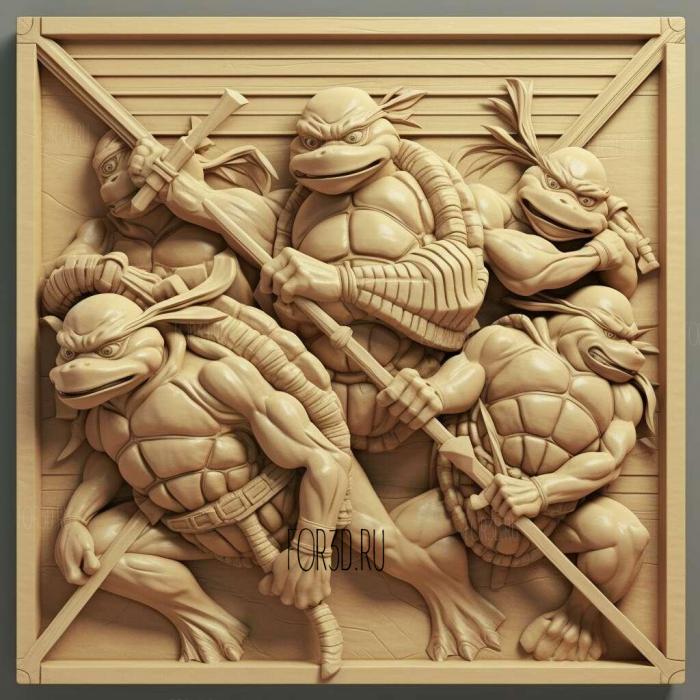 Teenage Mutant Ninja Turtles IV Turtles In Time 3 stl model for CNC