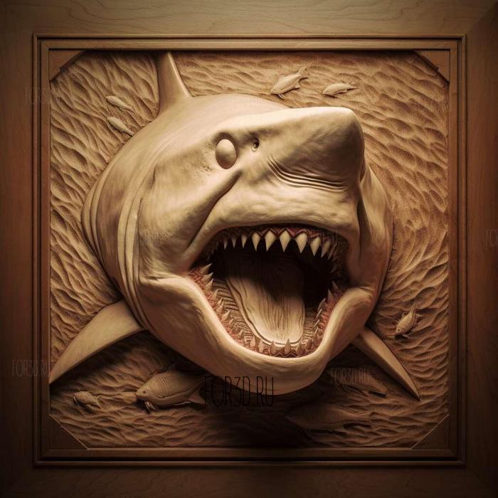 st Great White shark the movie Jaws 3 stl model for CNC